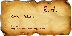 Roder Adina névjegykártya